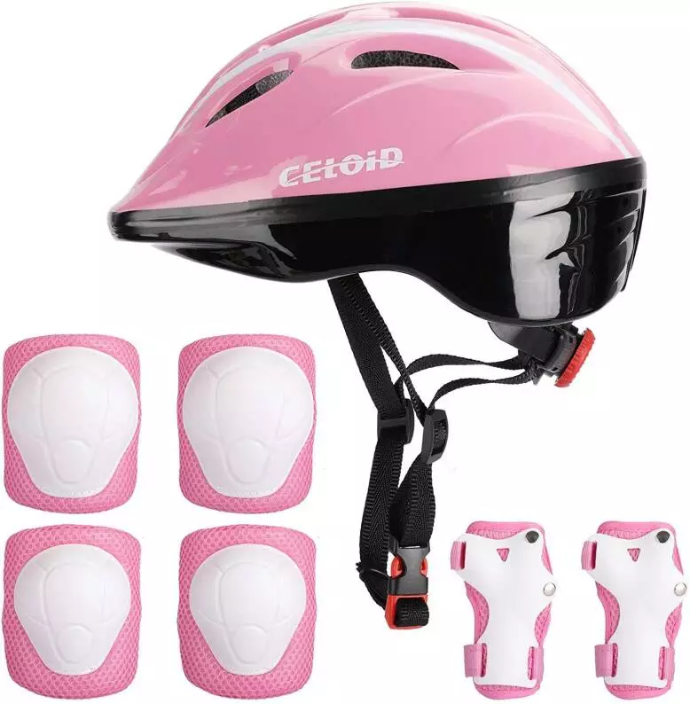 Girls' Bike Helmet and Pads Set